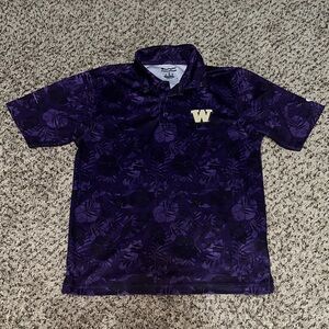 UW Champion Dark Purple Polo with Floral Design